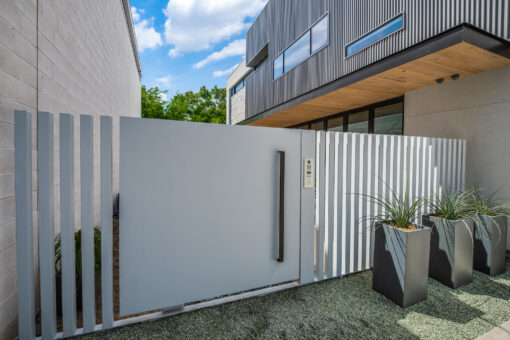 gray modern pivot gate