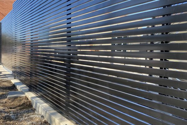 Contemporary Horizontal Metal Gate and Fence