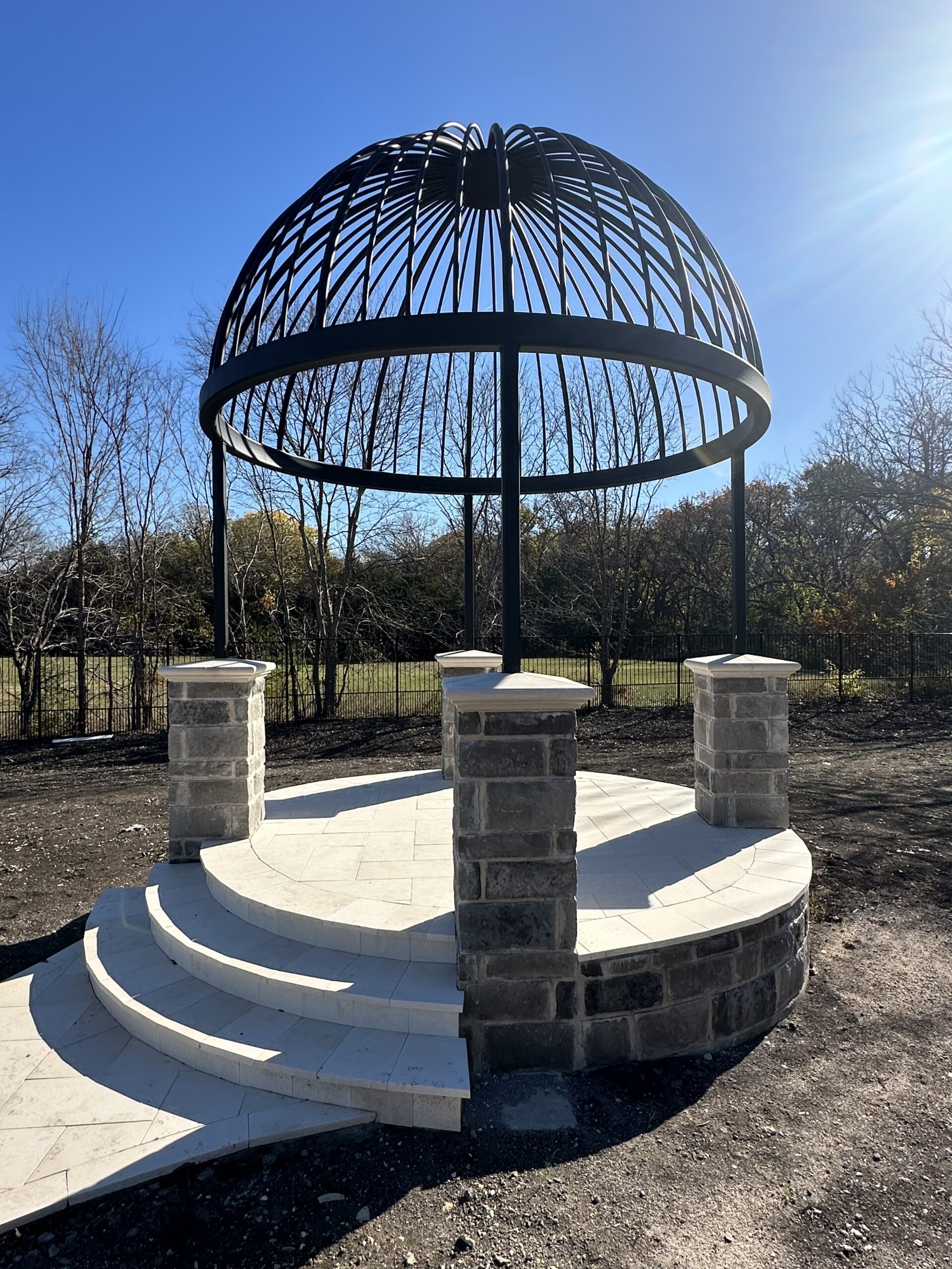 custom metal dome-shaped pergola